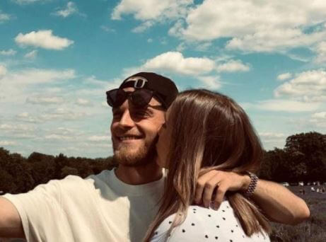 Mathias Jensen with his girlfriend Victoria Marie Strandstoft.